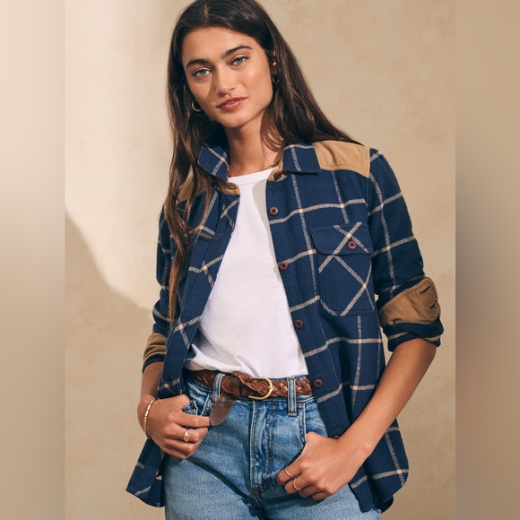 Faherty Tops - Faherty Daly Shirt Olivia Plaid Flannel Size M